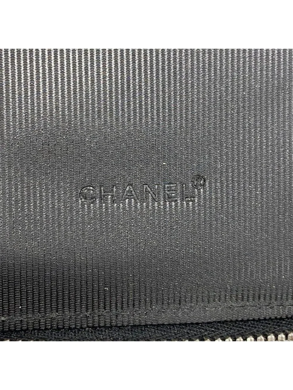 Chanel Wallet Vintage Travel Nylon Black Silver